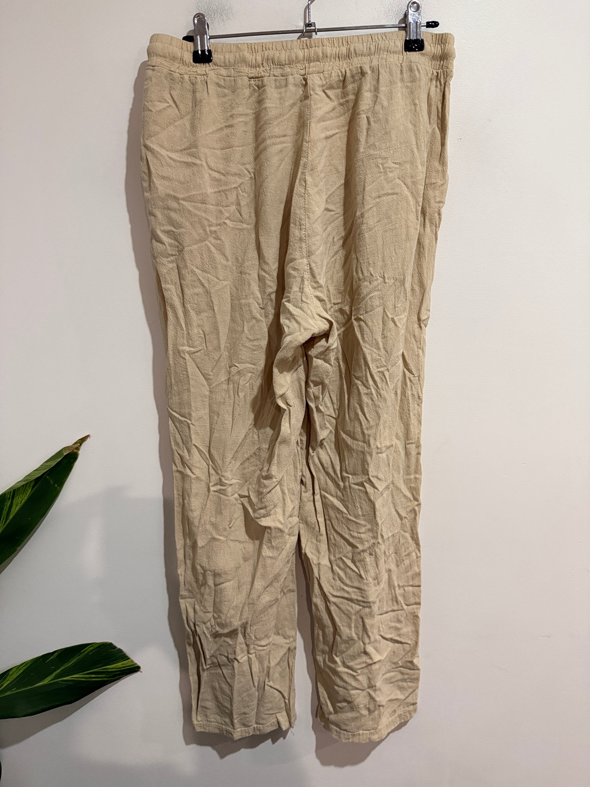 Brand Unknown Size L | Waist 74cm Linen Blend Drawstring Pants