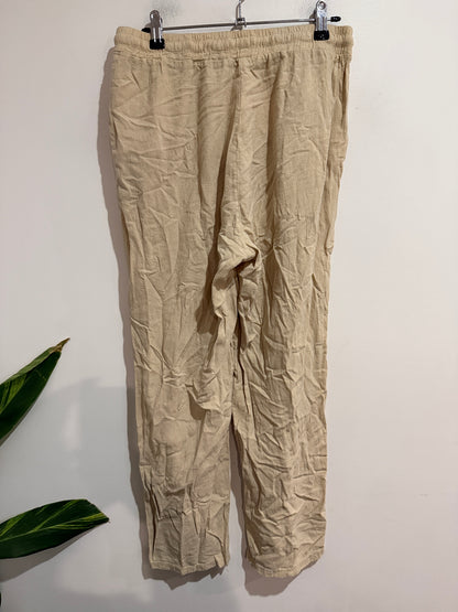 Brand Unknown Size L | Waist 74cm Linen Blend Drawstring Pants