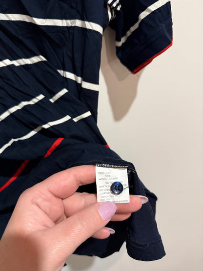 Kenj&Gfan Size 54 | U/Arm to U/Arm 56cm Striped Polo Shirt
