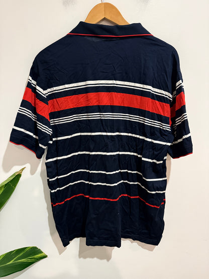Kenj&Gfan Size 54 | U/Arm to U/Arm 56cm Striped Polo Shirt