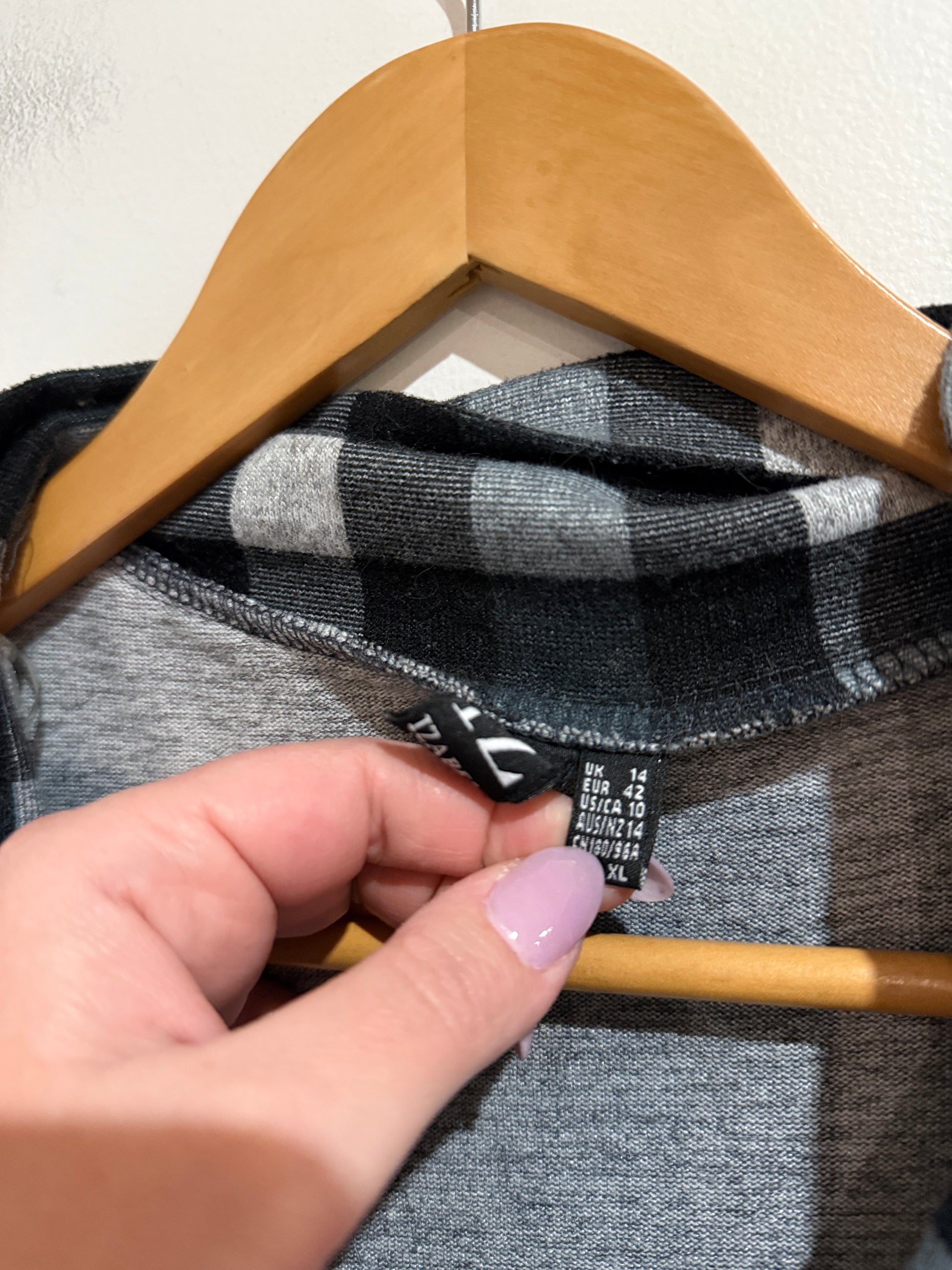 Izabel Size 14 Plaid Check Cowl Neck Top