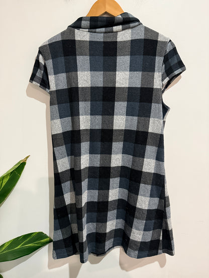 Izabel Size 14 Plaid Check Cowl Neck Top