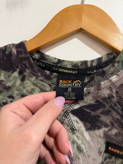 Back Country Size 8 Camo Fleece Top