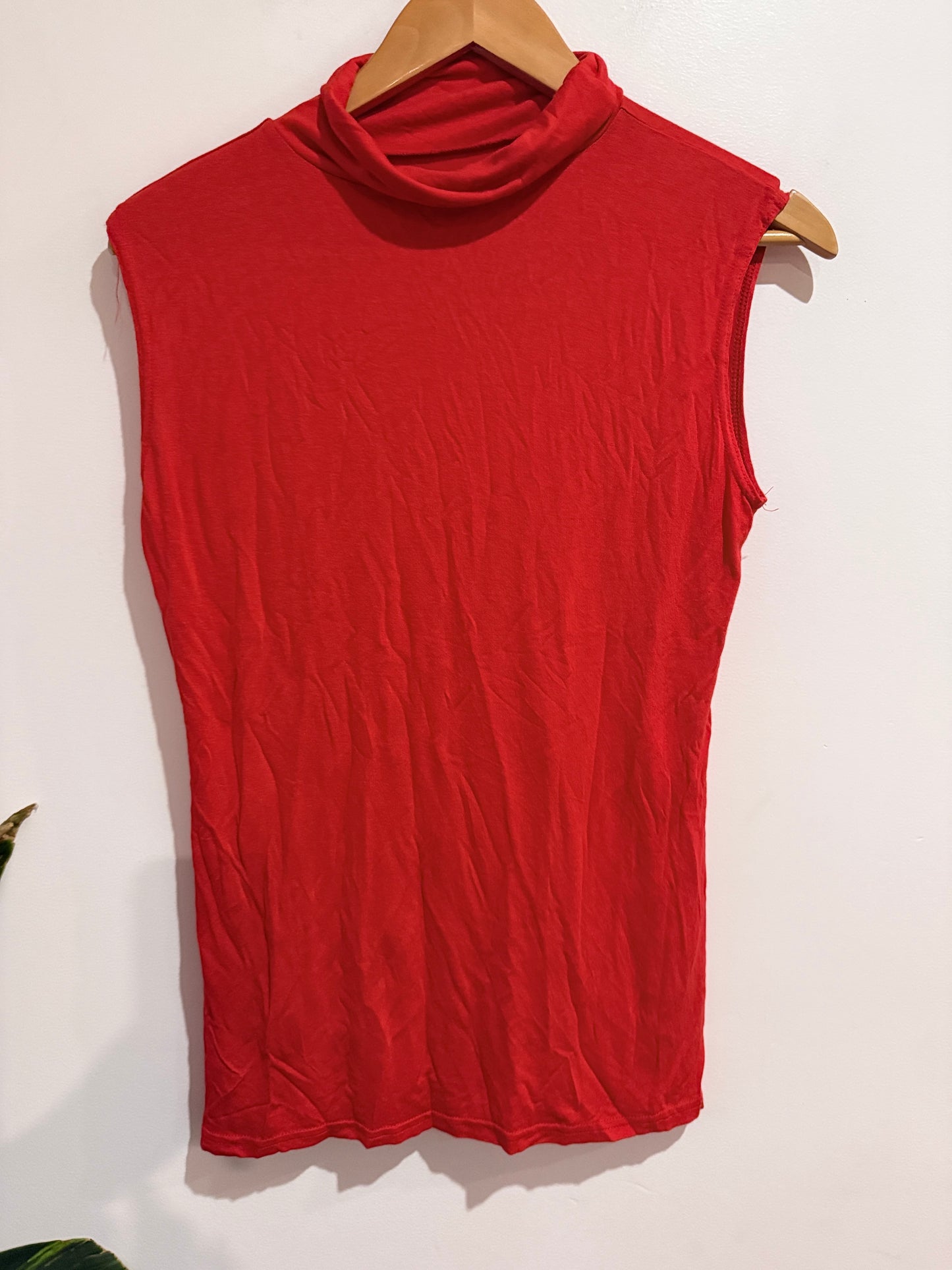 Brand Unknown Size M/L | U/Arm to U/Arm 46cm Sleeveless Turtleneck Top