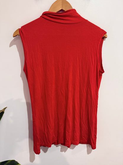 Brand Unknown Size M/L | U/Arm to U/Arm 46cm Sleeveless Turtleneck Top