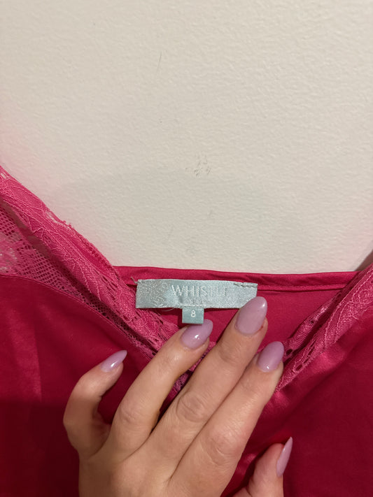 Whistle Size 8 Satin Lace Trim Slip Dress