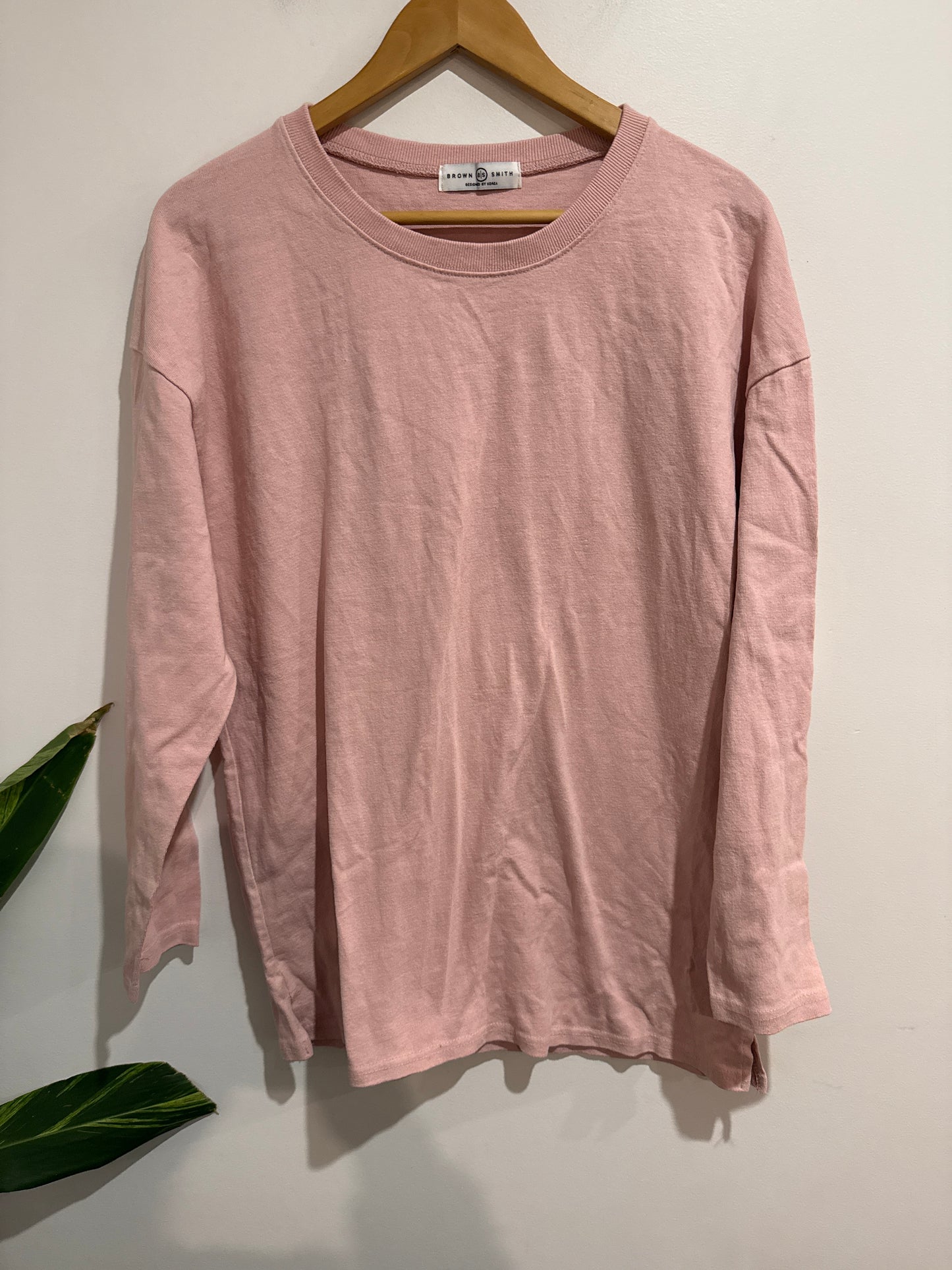 Brown Smith Long-sleeve Crew Neck Top Size U/Arm to U/Arm 54cm