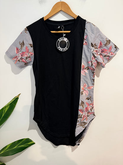 Ghinga Floral Sleeve Longline Top Size S