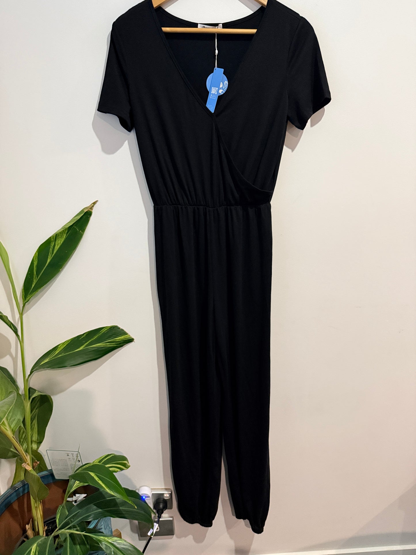 Cupshe Black Wrap Jumpsuit Size S