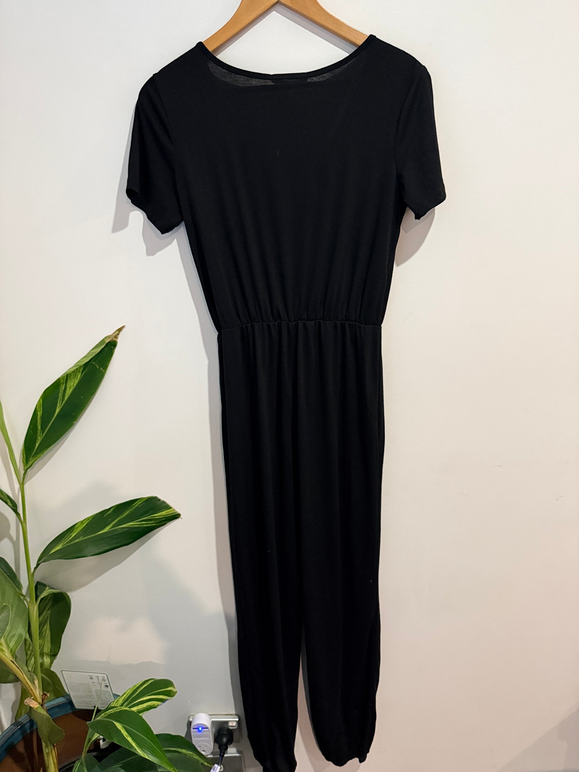 Cupshe Black Wrap Jumpsuit Size S