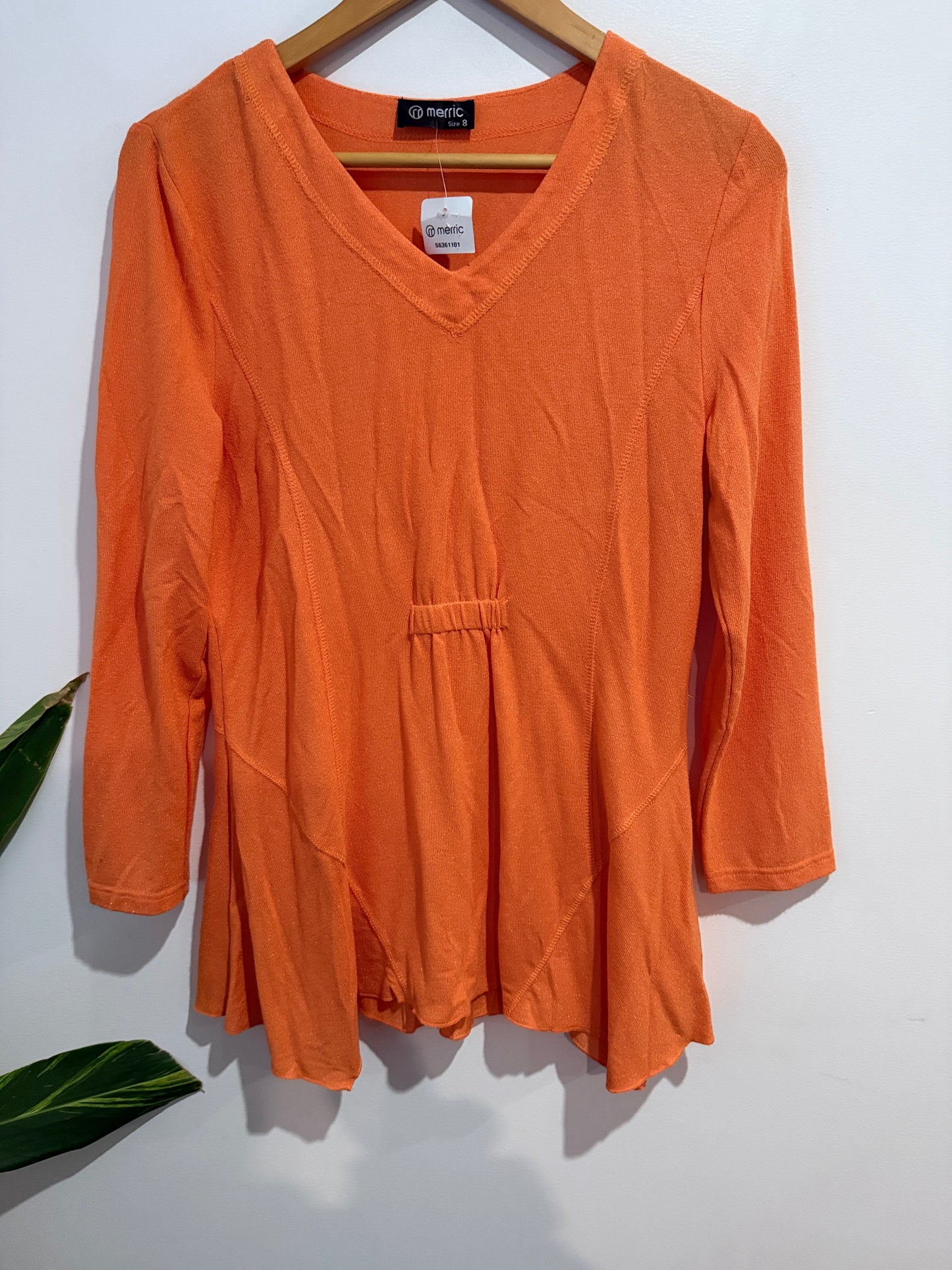 Merric Orange Long Sleeve Dress Size 8