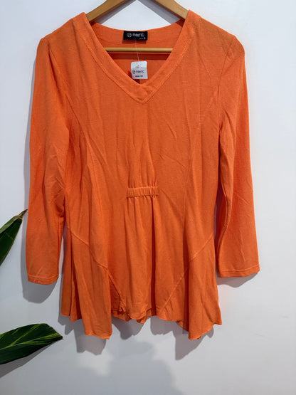 Merric Orange Long Sleeve Dress Size 8