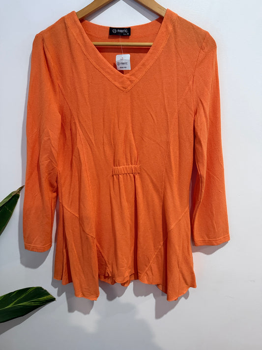 Merric Orange Long Sleeve Dress Size 8