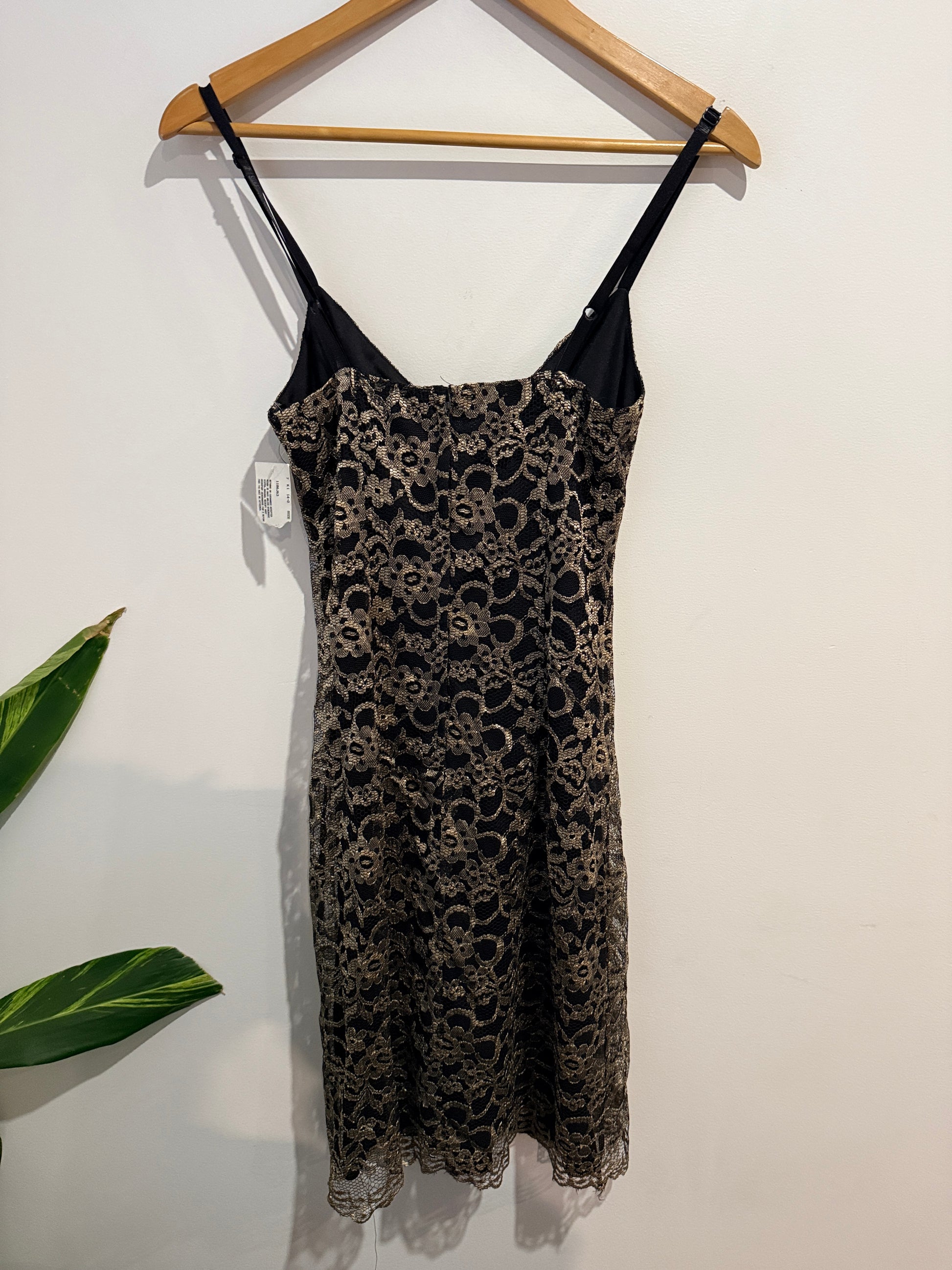 Byer Too Metallic Lace Dress Size 7