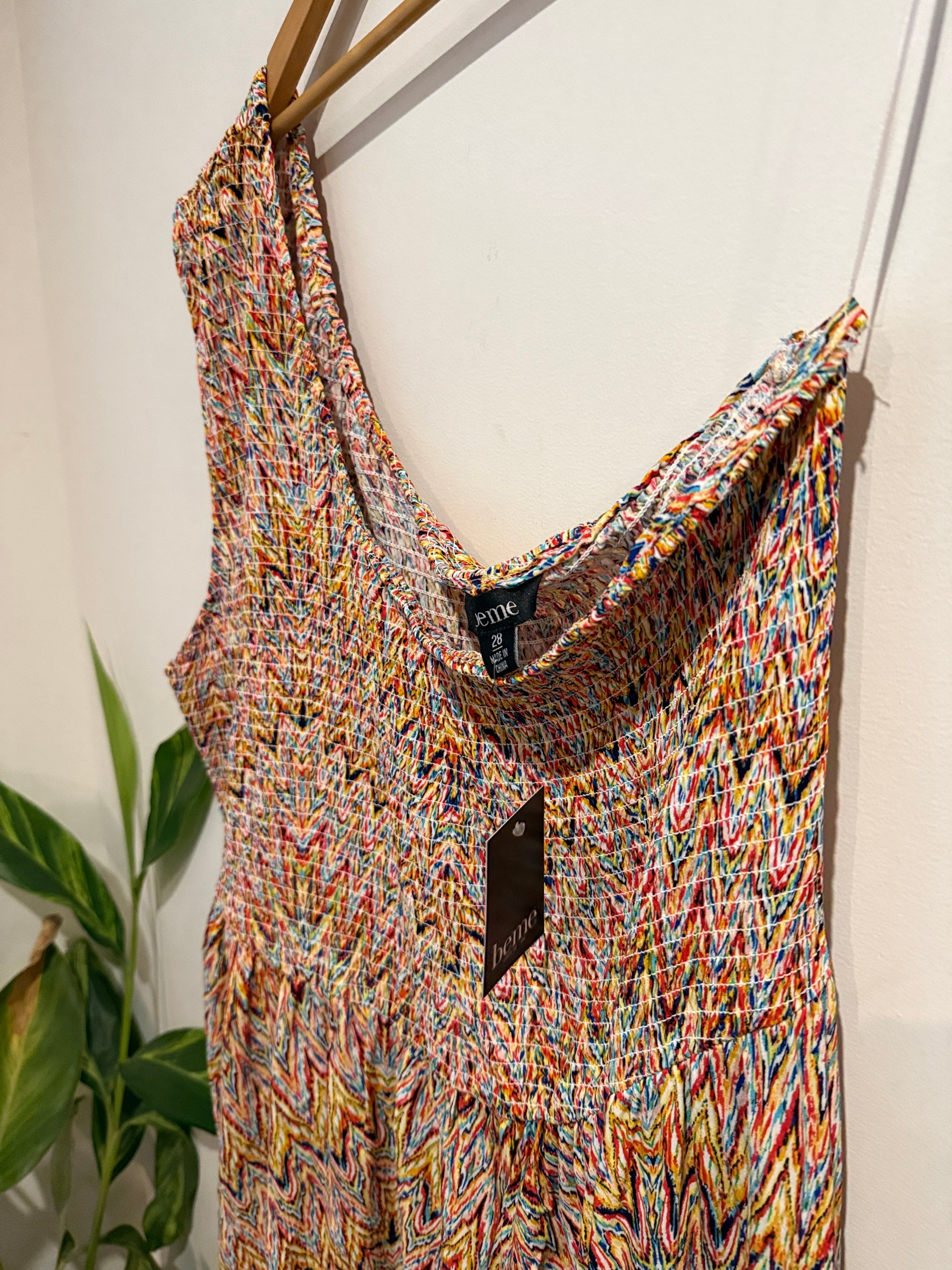 Beme One Shoulder Shirred Dress Size 28