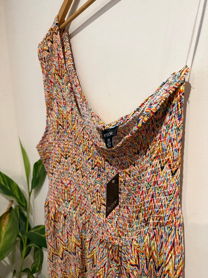 Beme One Shoulder Shirred Dress Size 28