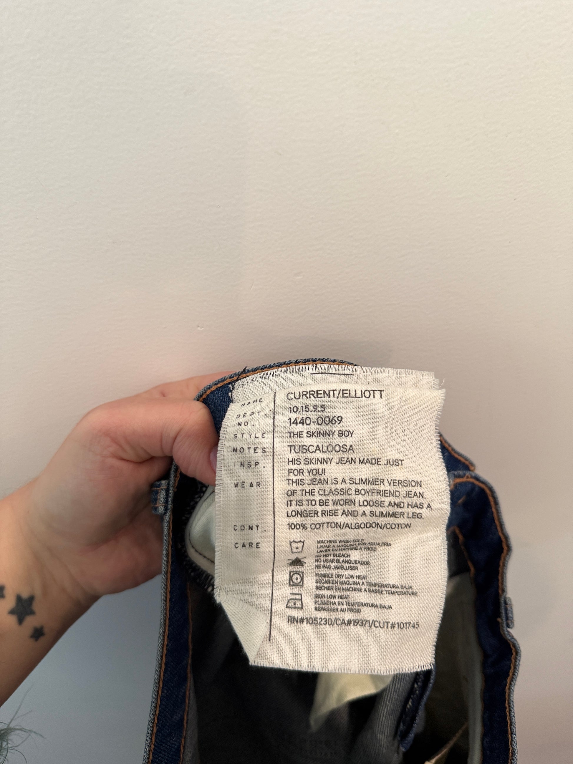 Current/Elliott The Skinny Boy Jeans Size 24