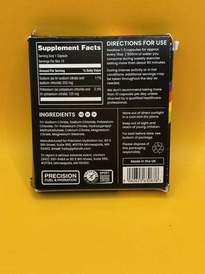 Precision Hydration Electrolyte Capsules 250mg Sodium – 15 Capsules