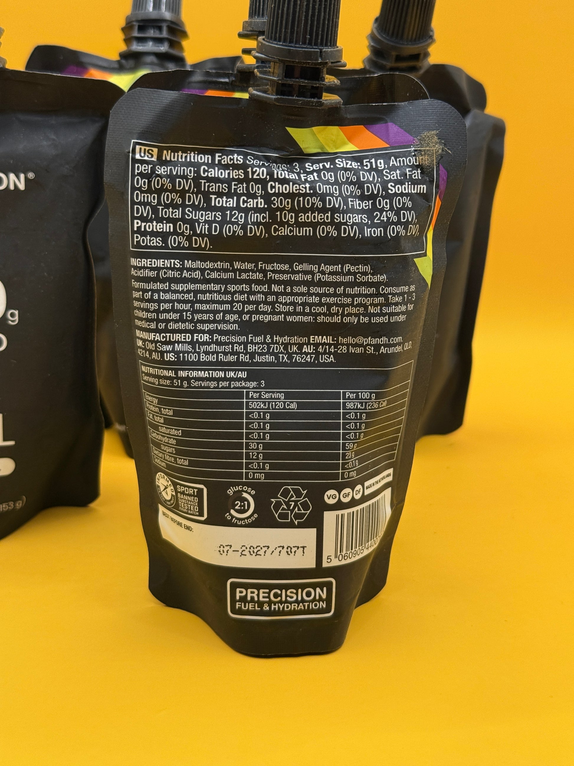 Precision Fuel PF 90 Carb Energy Gel Original – 5 Pouches