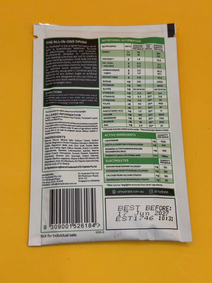 Dr. Hydrate Green Apple Hydration Sachet – 9g Single Serve