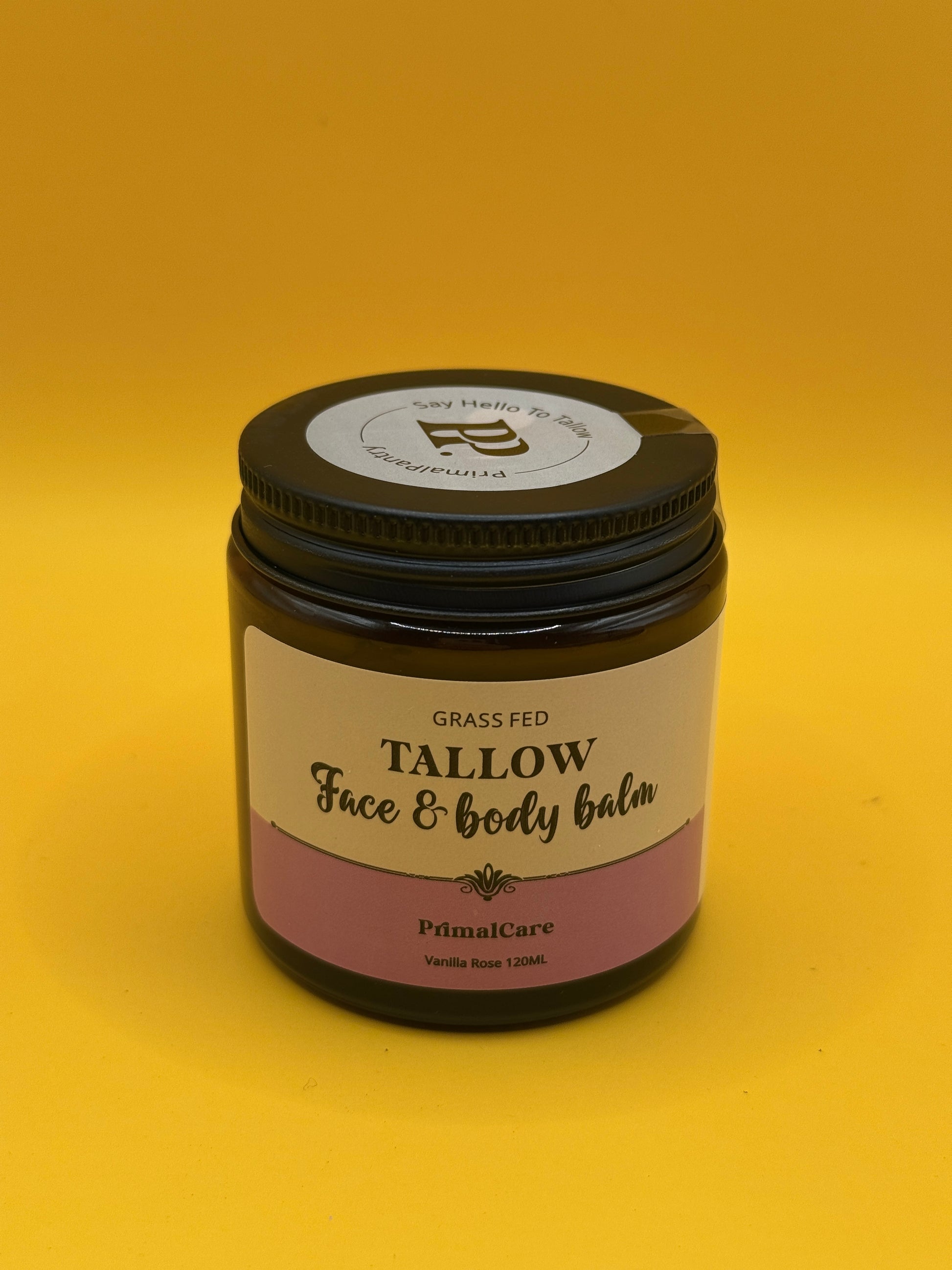 PrimalCare Grass Fed Tallow Face & Body Balm Vanilla Rose – 120ml