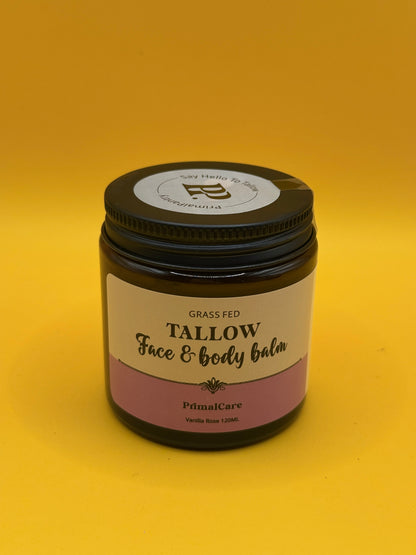 PrimalCare Grass Fed Tallow Face & Body Balm Vanilla Rose – 120ml