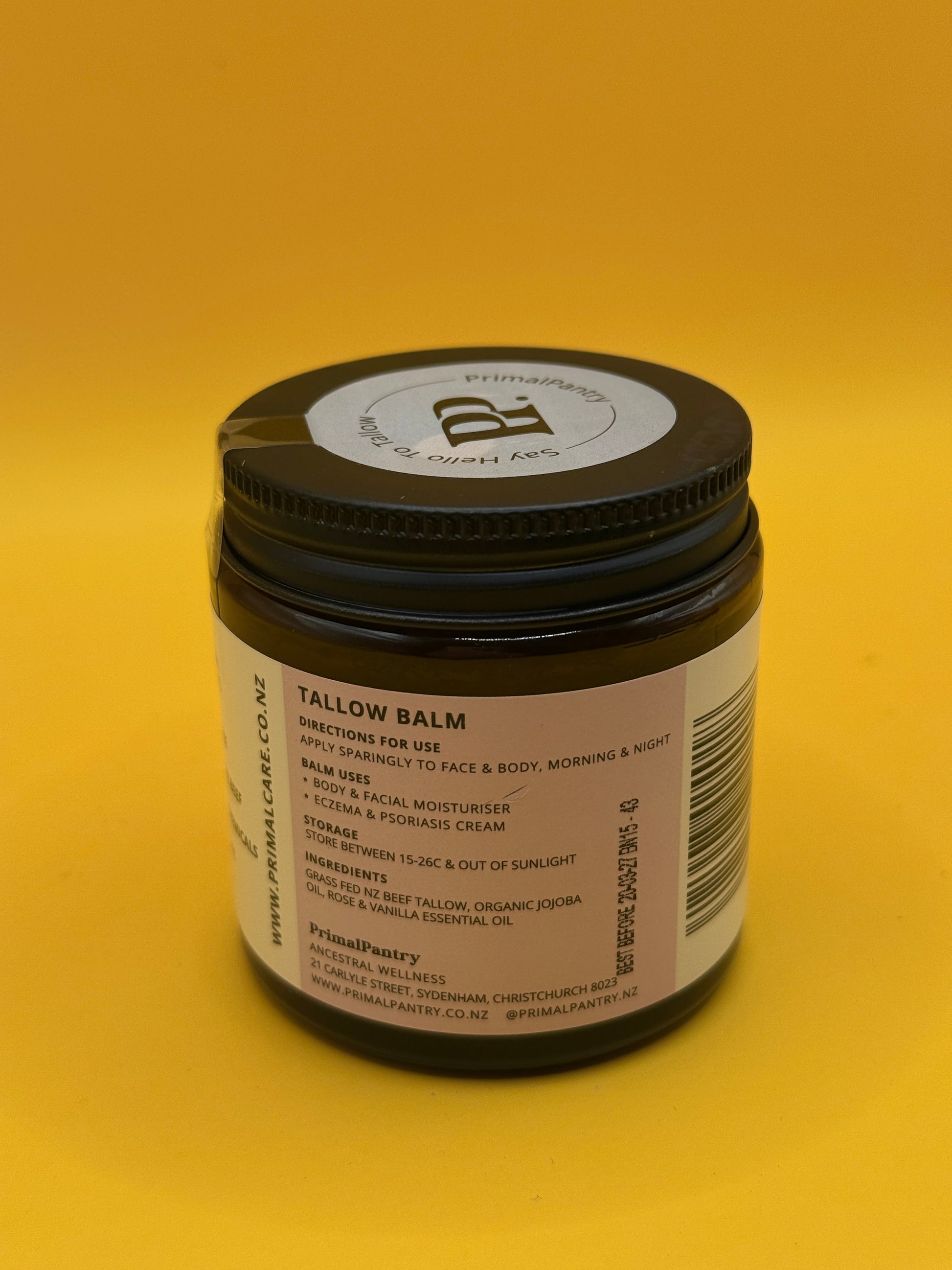 PrimalCare Grass Fed Tallow Face & Body Balm Vanilla Rose – 120ml