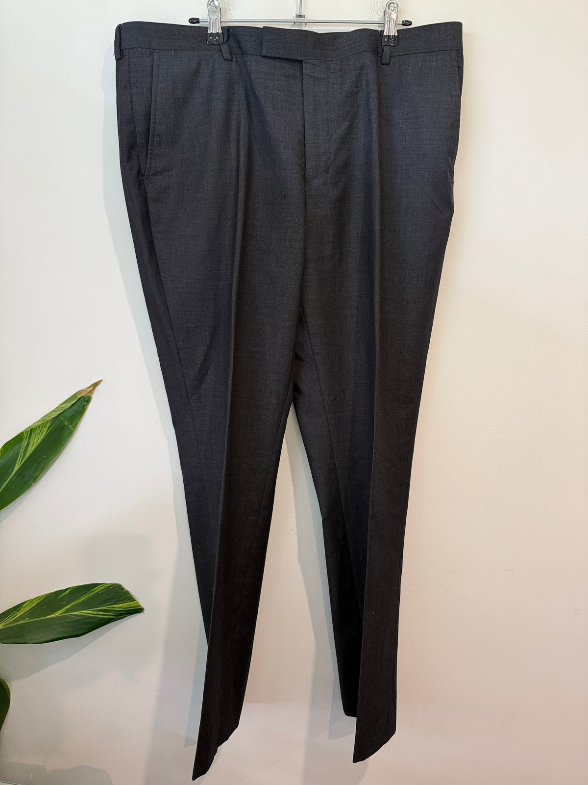 Moss Bespoke Grey Wool Suit Trousers