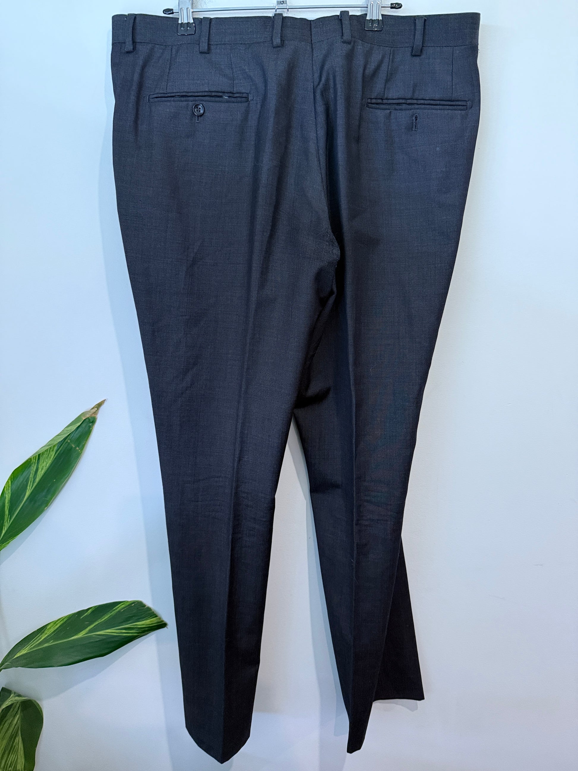 Moss Bespoke Grey Wool Suit Trousers