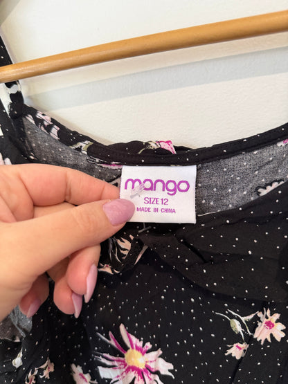 Mango Size 12 Floral Print Cold Shoulder Jumpsuit