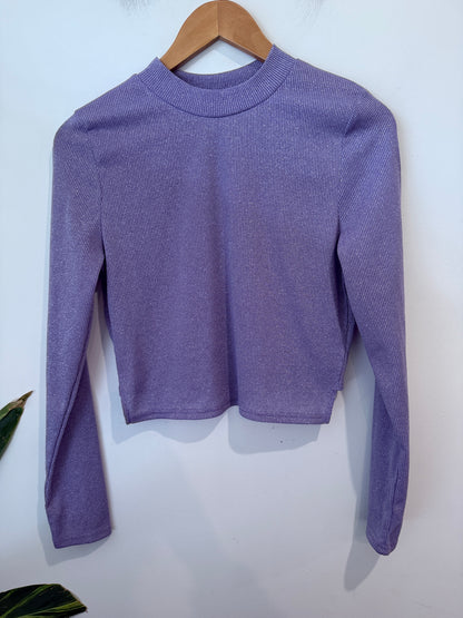 Mirrou Size 14 Sparkle Ribbed Crop Top