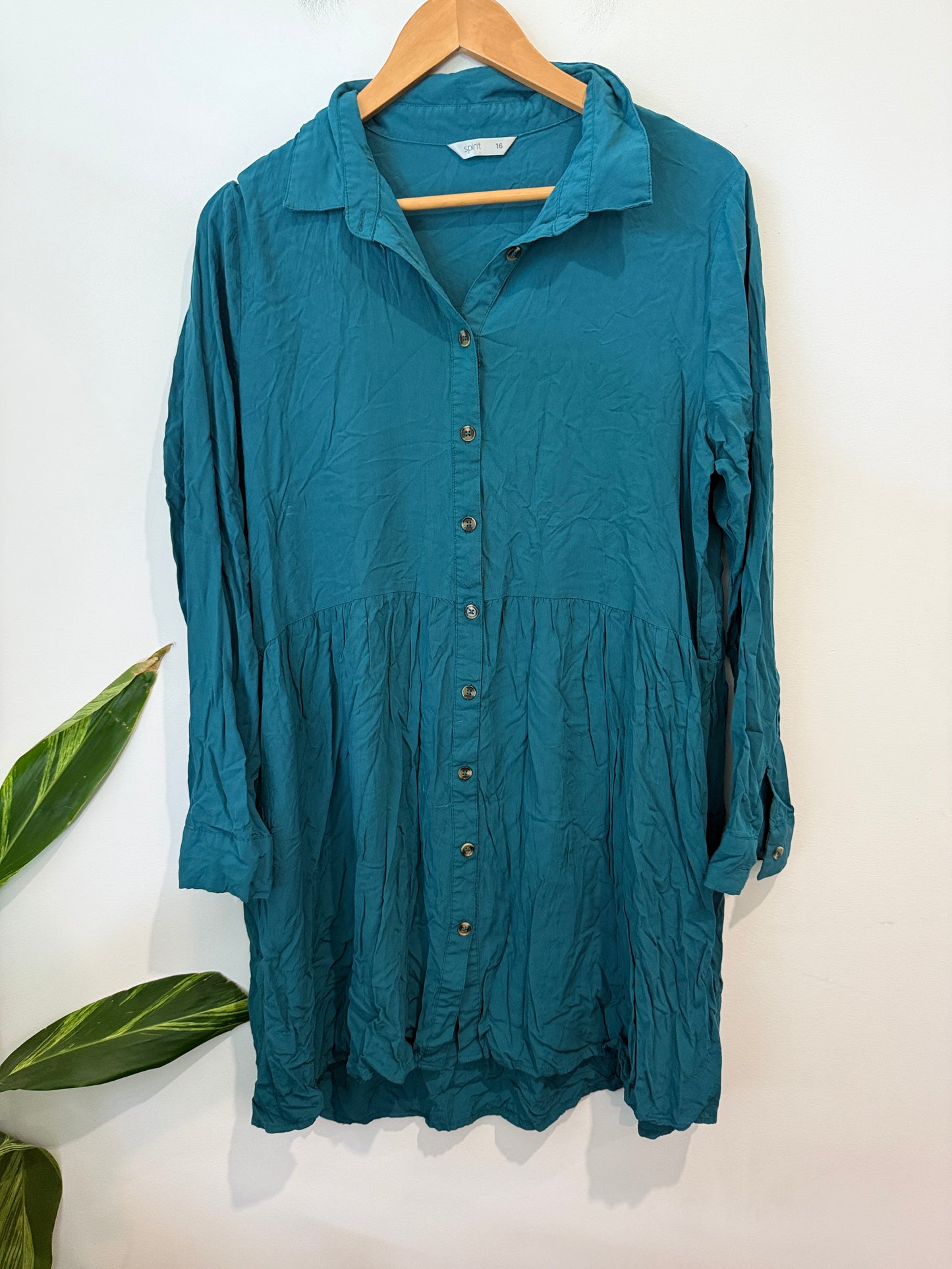 Spirit Size 16 Button Front Shirt Dress