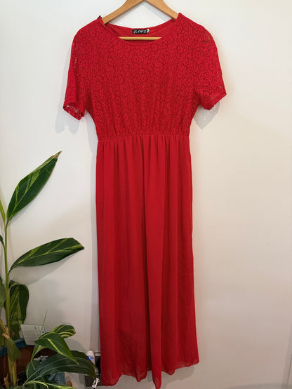 Lawz Size M | U/Arm to U/Arm 46cm Lace Bodice Maxi Dress