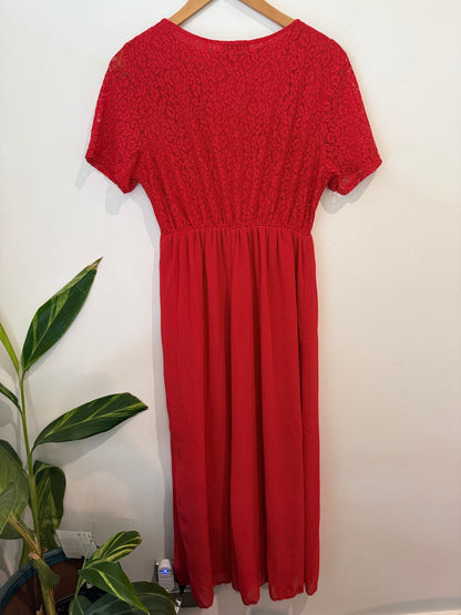 Lawz Size M | U/Arm to U/Arm 46cm Lace Bodice Maxi Dress
