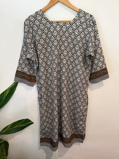 Unbranded Boho Block Print Tunic Dress
