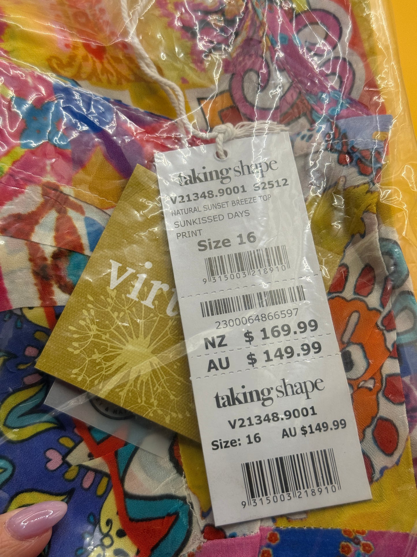 Virtuelle Natural Sunset Breeze Top Size 16