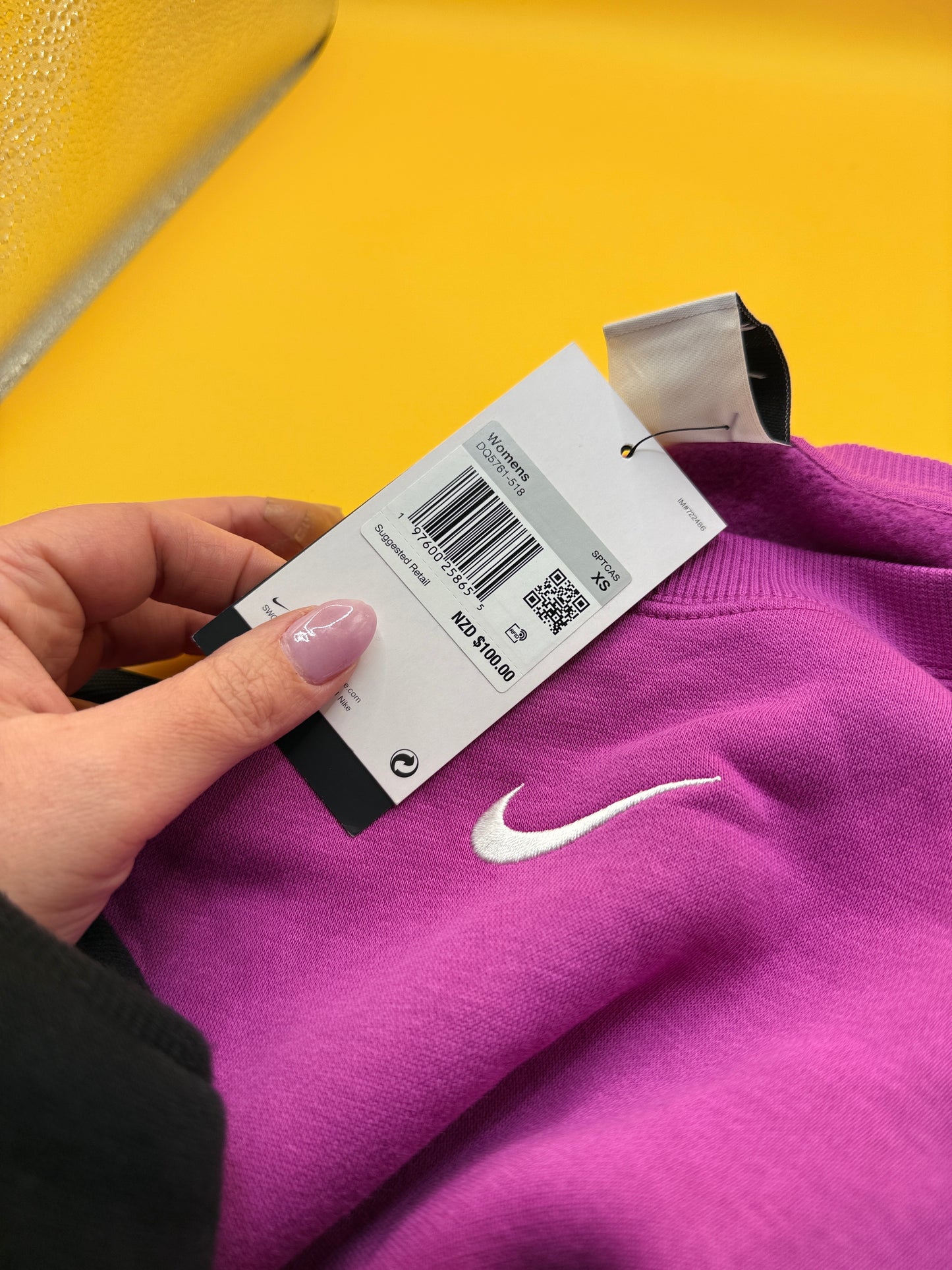 Nike Sportswear Phoenix Fleece Oversized Crewneck Sweatshirt Purple Size XS