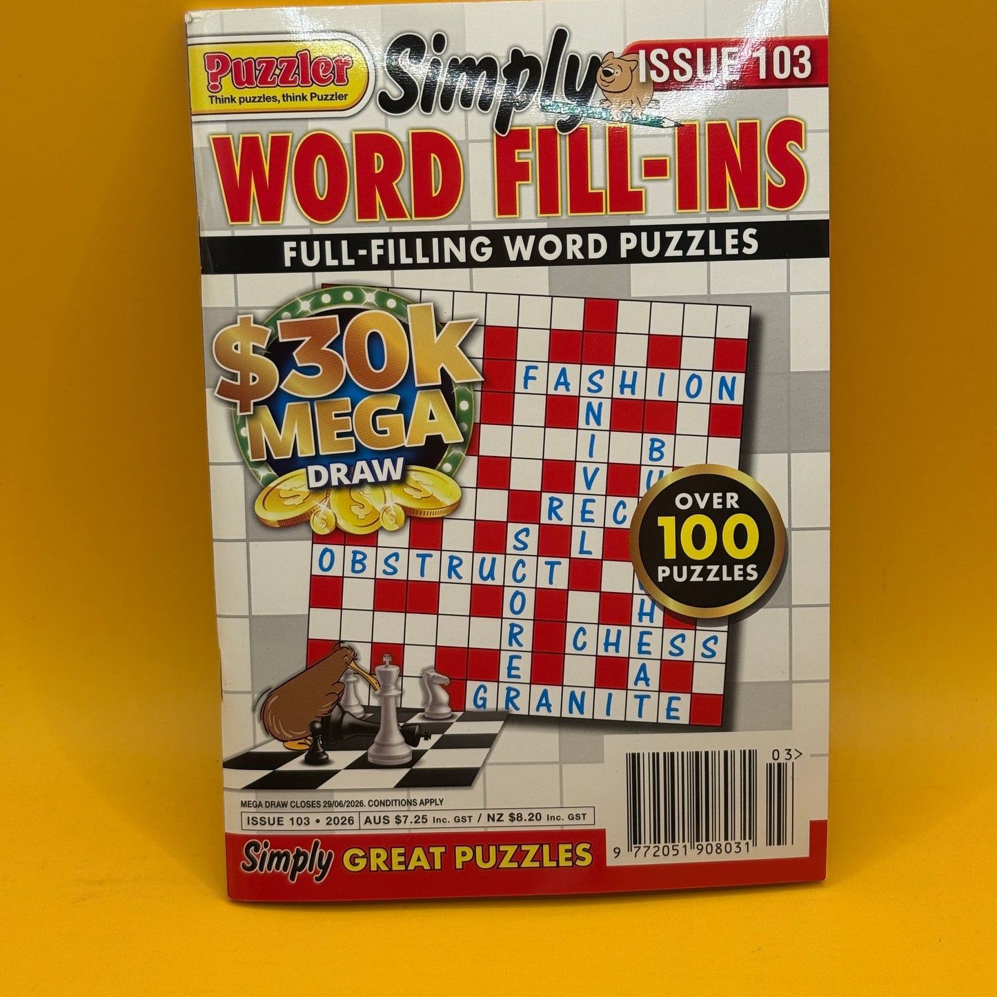 Puzzler Simply Word Fill-Ins Issue 103 by Puzzler