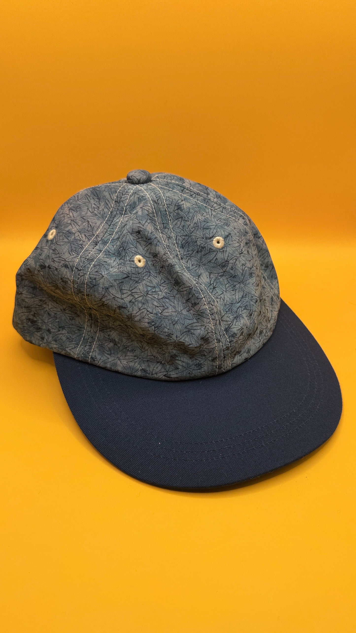 Kimono Reborn Tokyo Blue Silk-Blend Baseball Cap