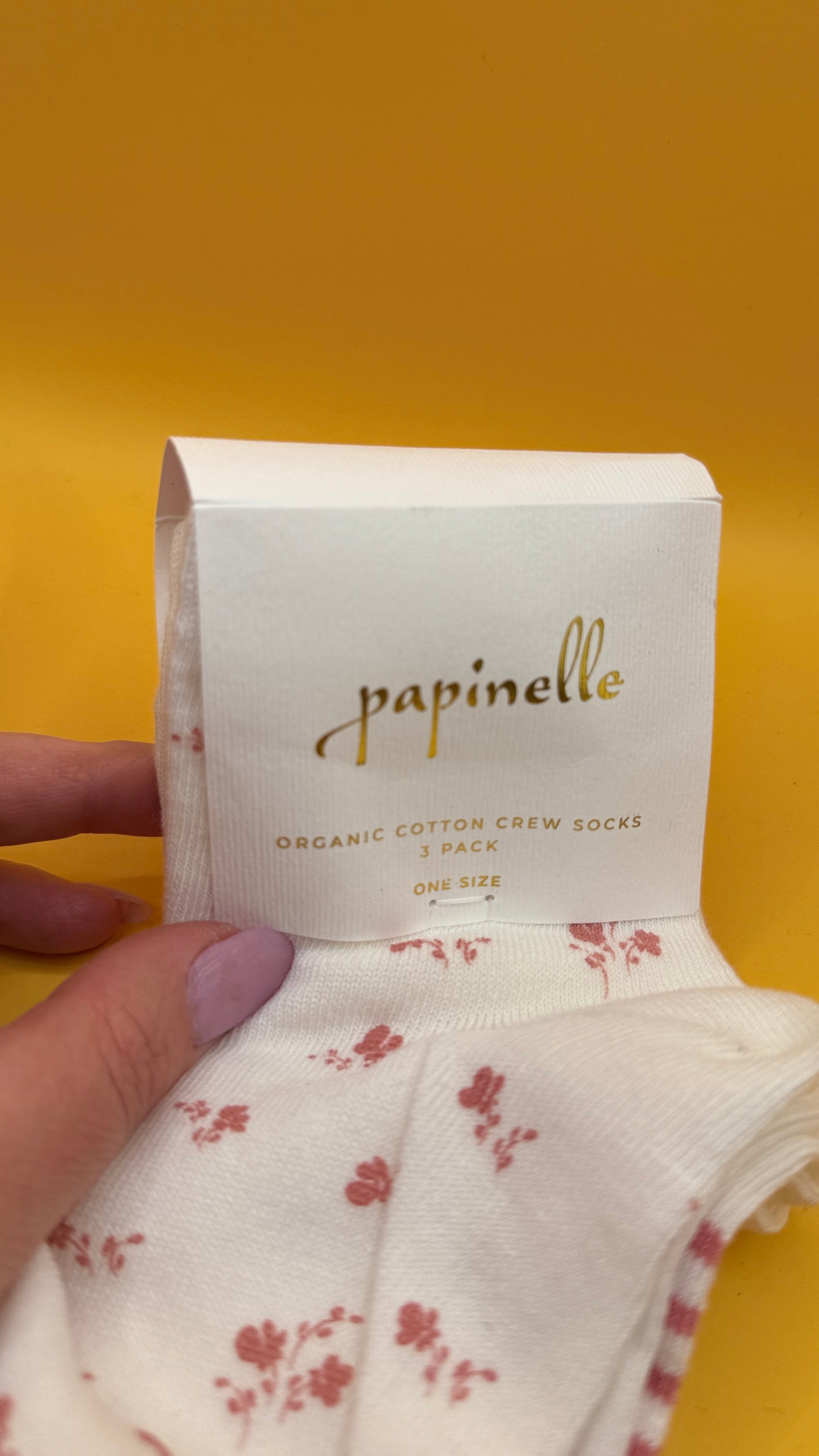 Papinelle Organic Cotton Crew Socks 3 Pack
