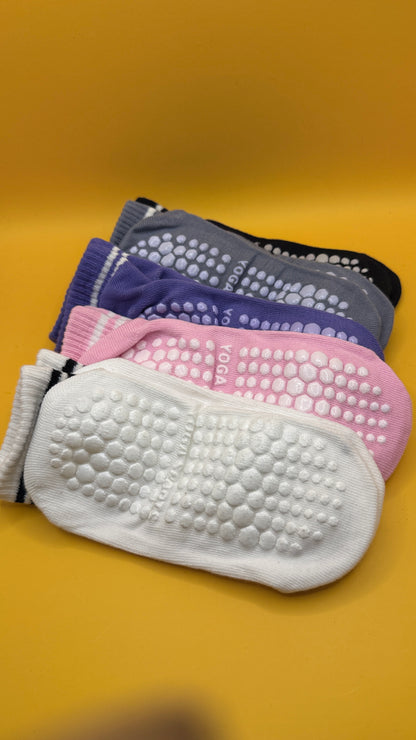 Multicolour Non-Slip YogaGrip Socks 5 Pack