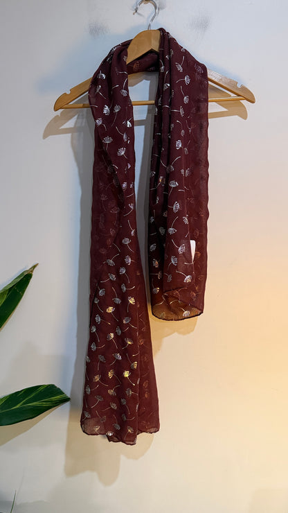 Cerulean by Blue Diamond Foil Dandelion Scarf Wine