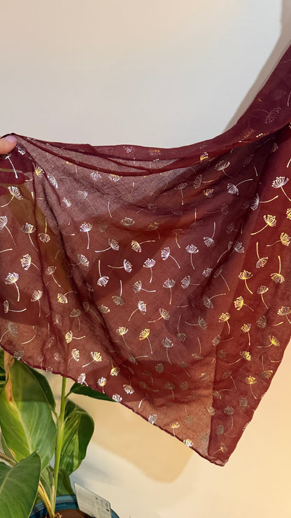 Cerulean by Blue Diamond Foil Dandelion Scarf Wine