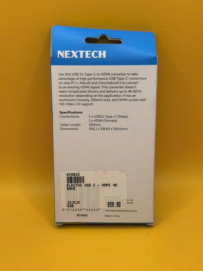 Nextech USB-C to 4K HDMI Converter XC4933