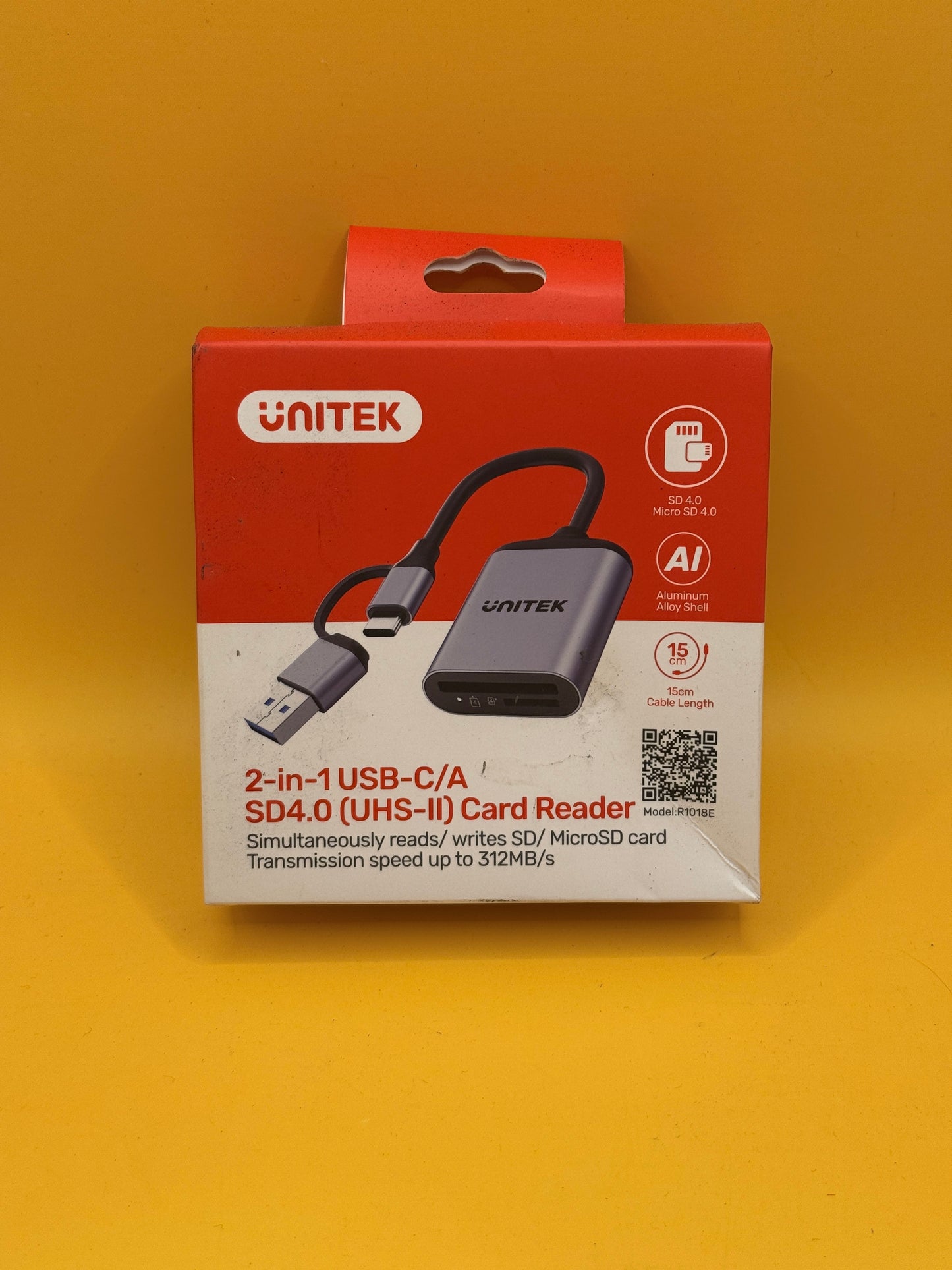 Unitek 2-in-1 USB-C/A SD 4.0 UHS-II Card Reader