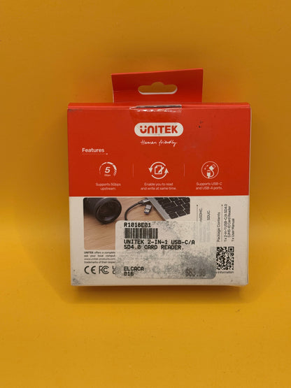 Unitek 2-in-1 USB-C/A SD 4.0 UHS-II Card Reader