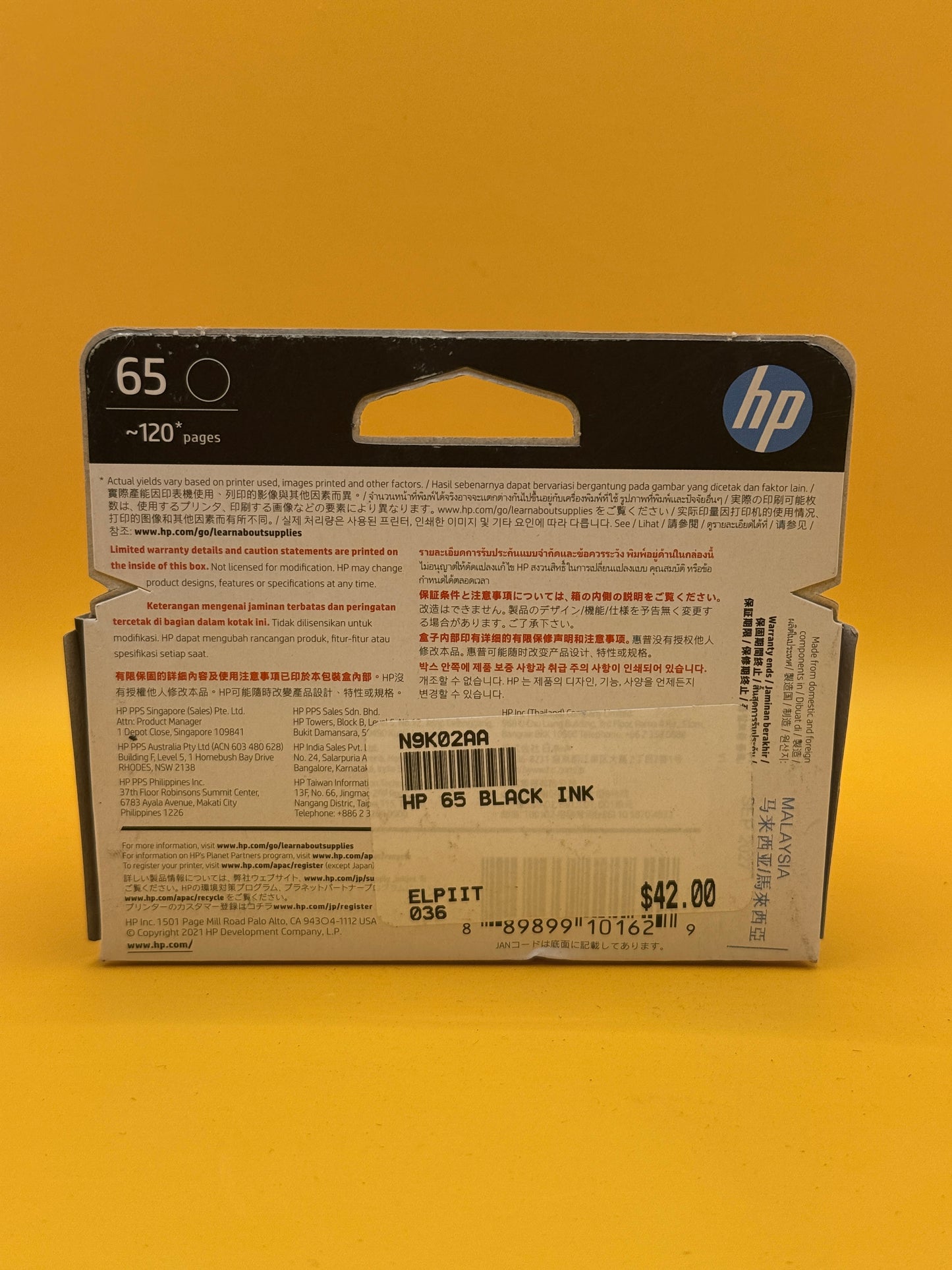 HP 65 Genuine Black Ink Cartridge