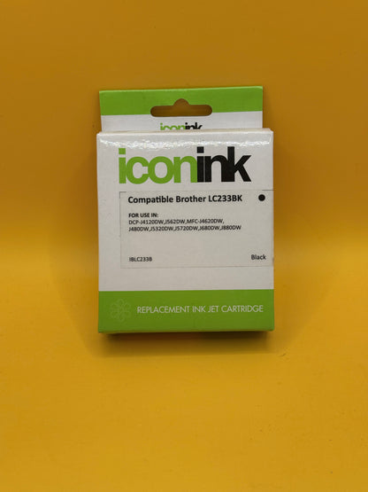Icon Ink Brother LC233 Compatible Black Ink Cartridge