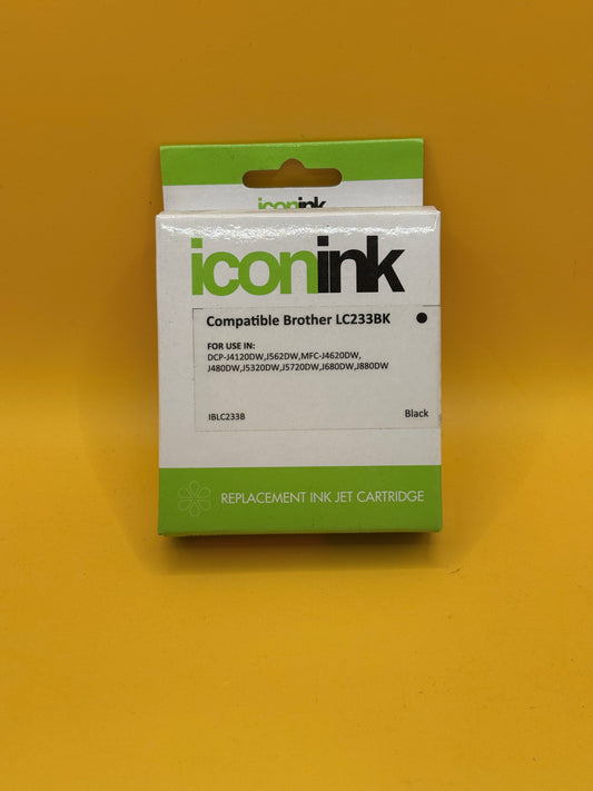 Icon Ink Brother LC233 Compatible Black Ink Cartridge
