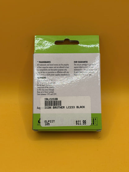 Icon Ink Brother LC233 Compatible Black Ink Cartridge